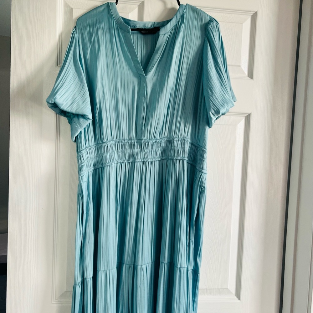 Simply Vera Vera Wang Aqua Pleated Midi Dress